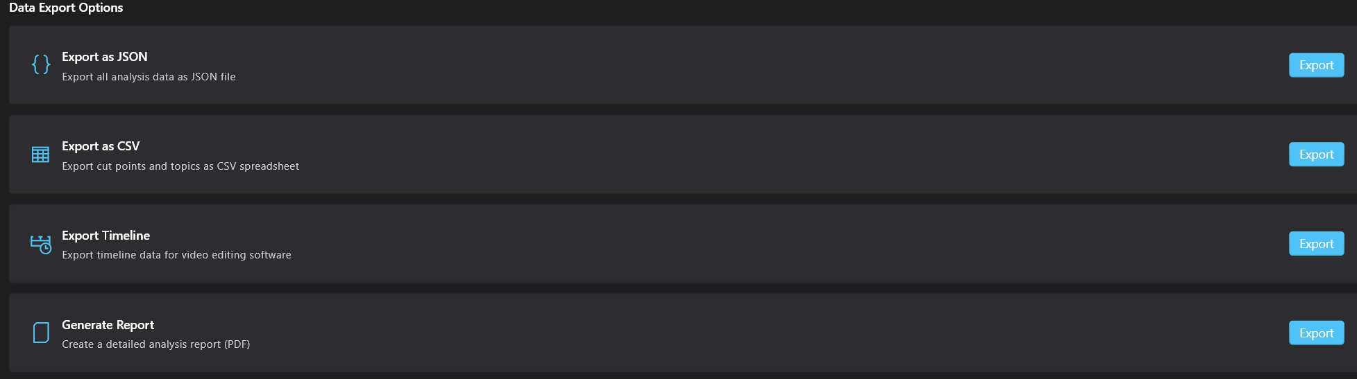 Data Export Options