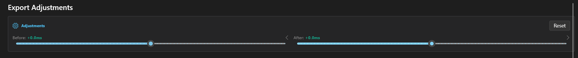 Export Adjustments