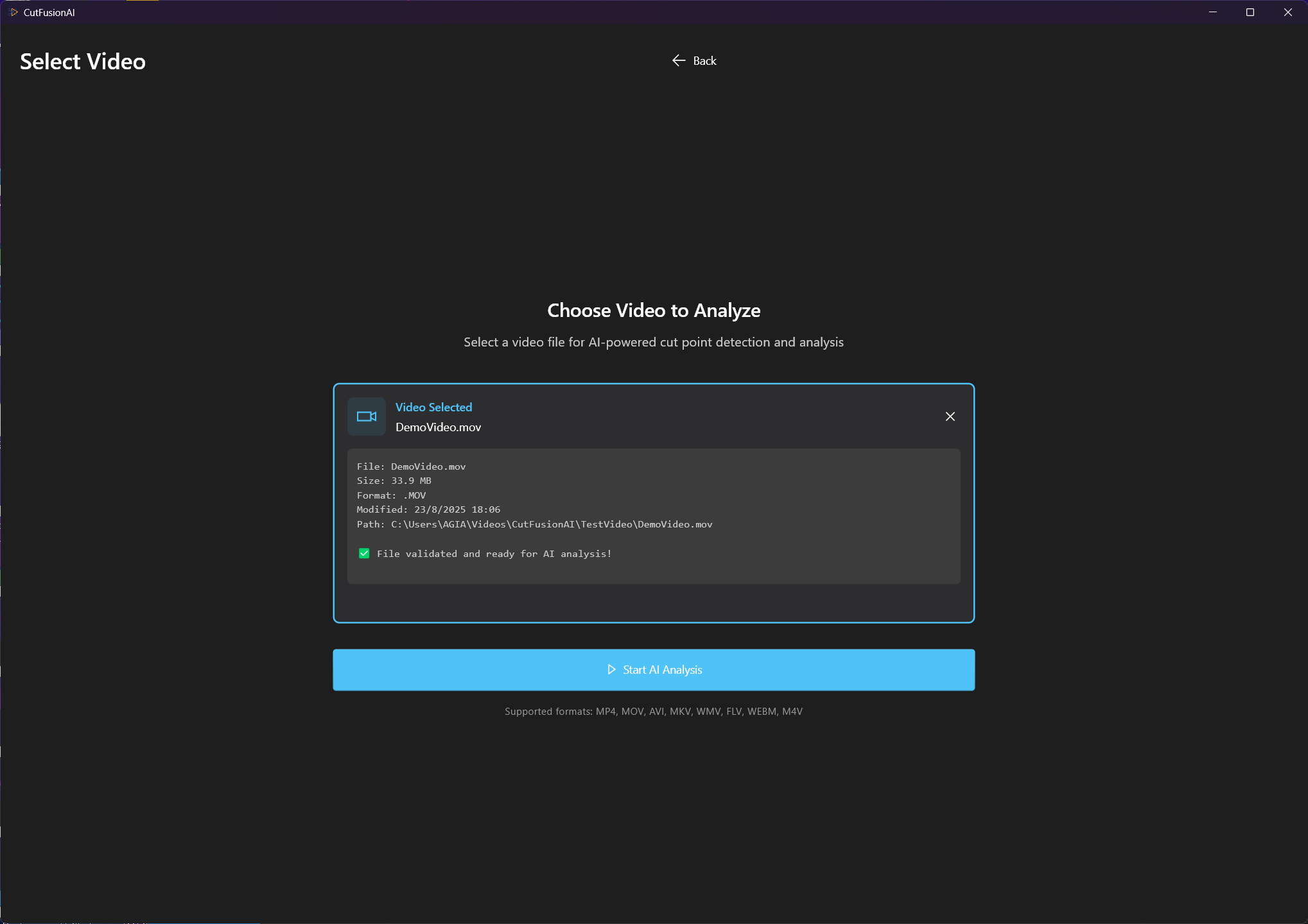 Video Selected