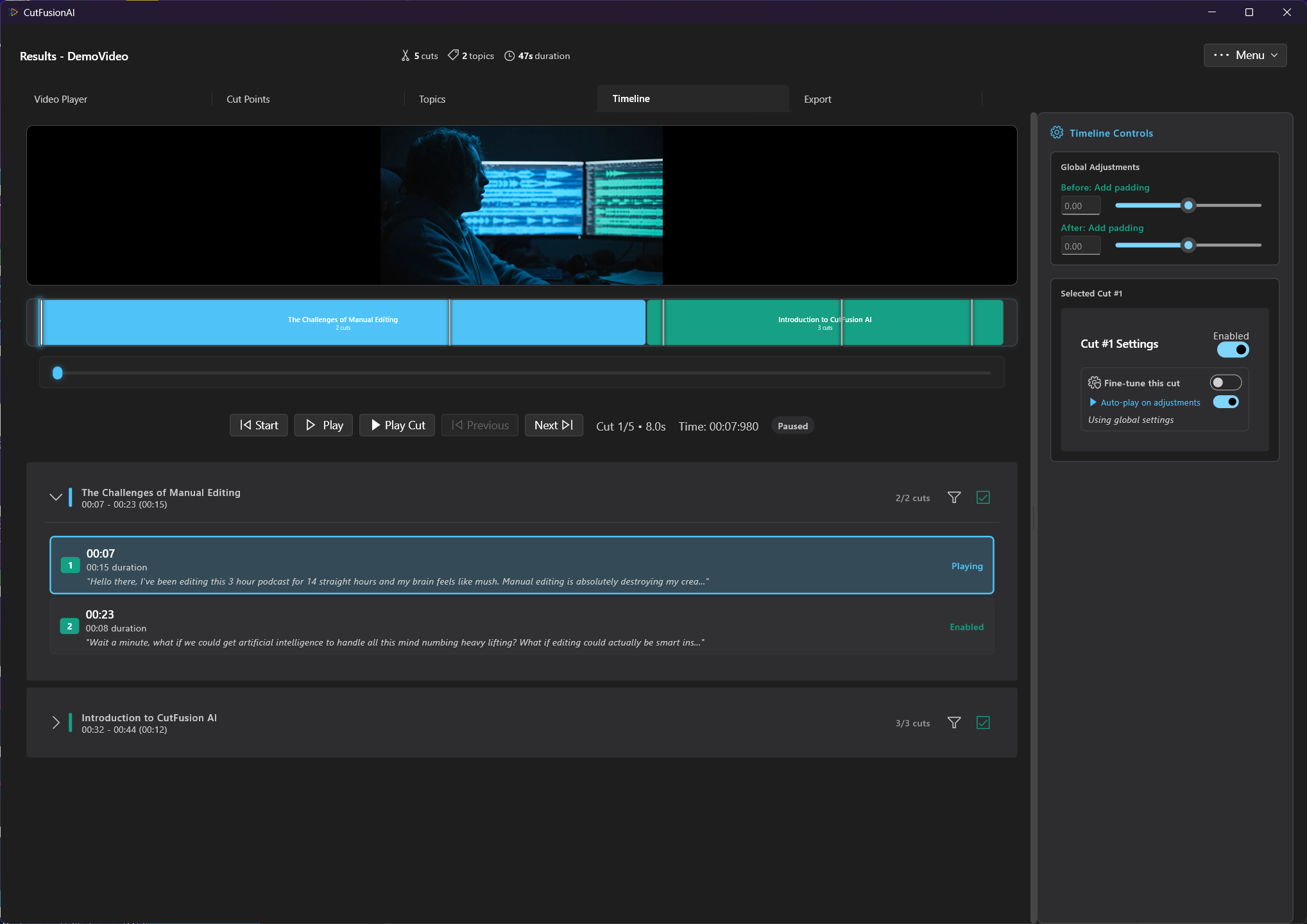 Timeline Tab