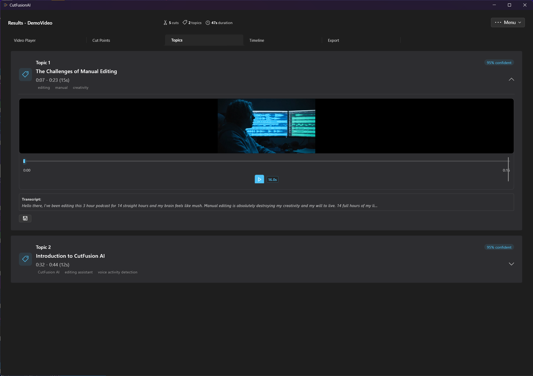Topics Tab